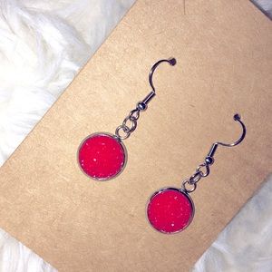 Faux druzy quartz earrings. NEW!!